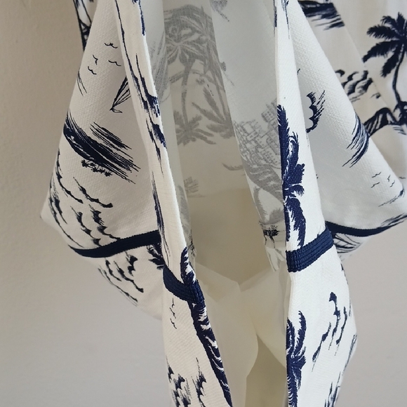 Hobbs London Dress White With Navy Nautical Print Sleeveless Size 2 - Picture 8 of 10